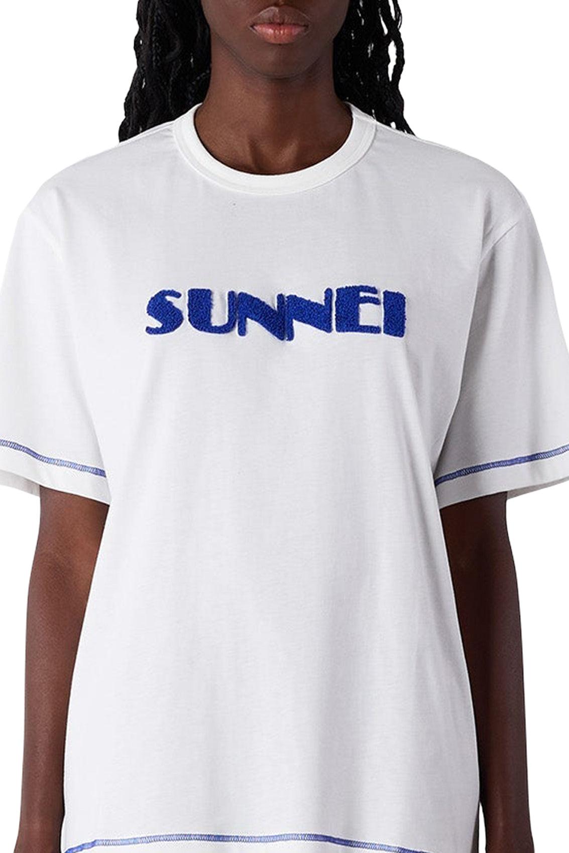 Classic logo T-shirt - Off White & Electric Blue
