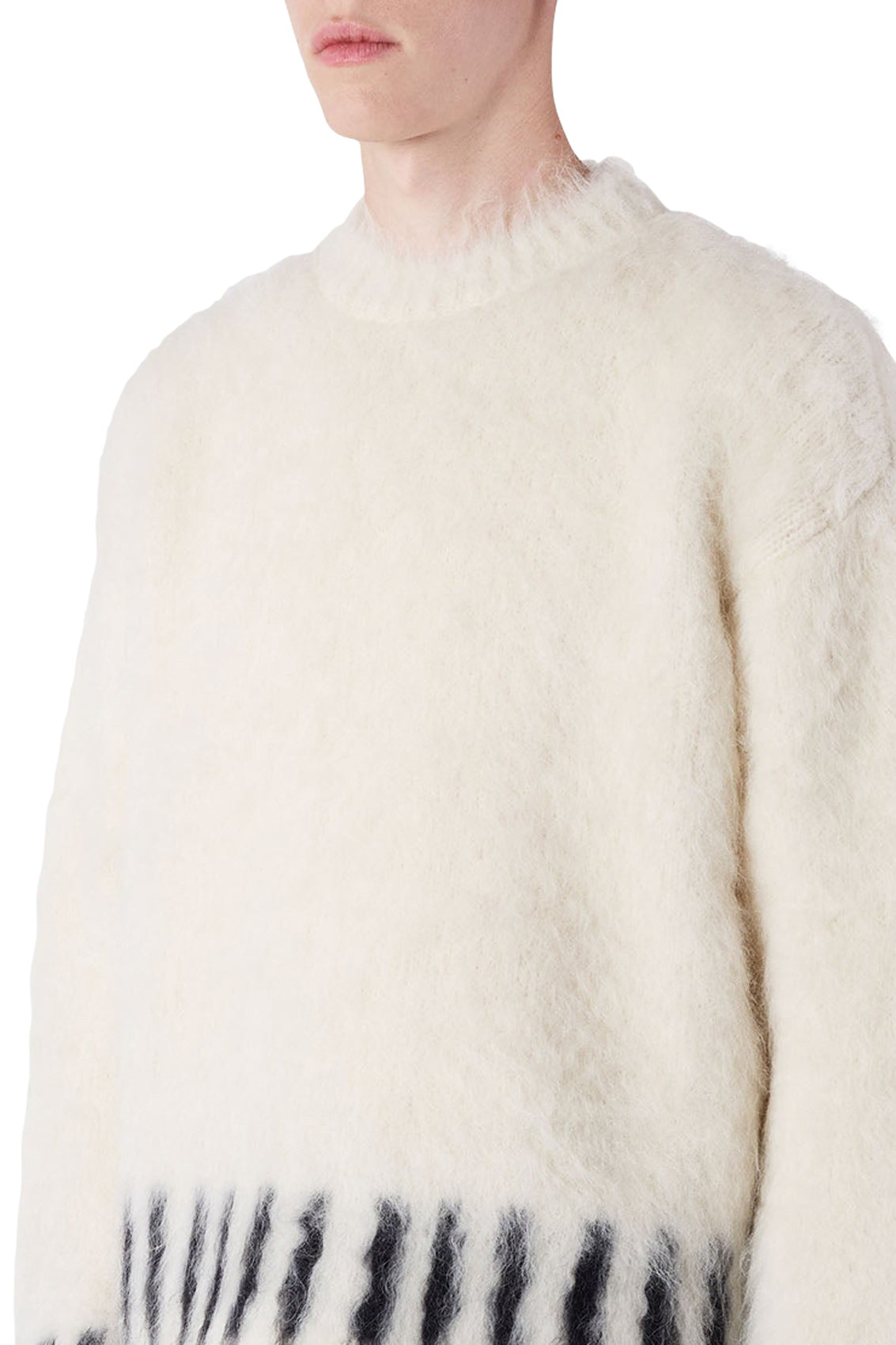 Round-neck wool knit jumper - Off White