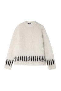 Round-neck wool knit jumper - Off White