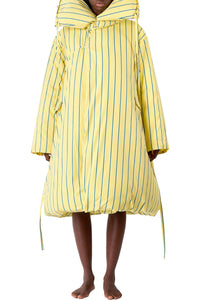 Long striped padded jacket - Yellow