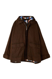 Flared coat with zip - Brown