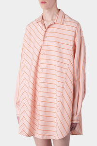 Oversized striped shirt - Pink