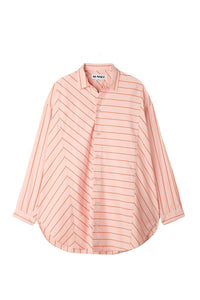 Oversized striped shirt - Pink