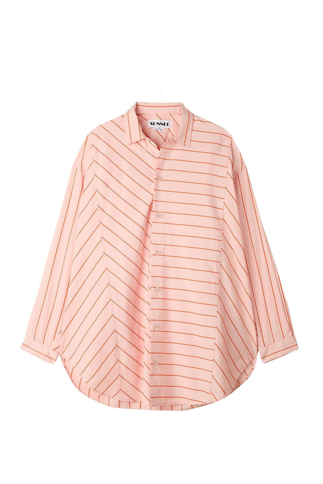 Oversized striped shirt - Pink