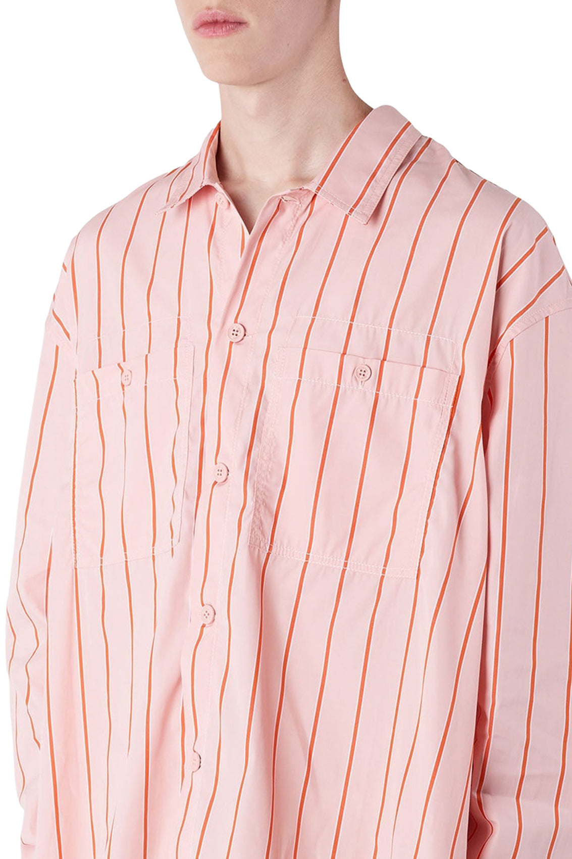 Striped shirt with pocket - Pink