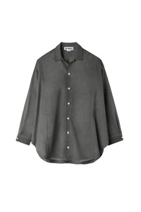 Oversized striped wool shirt - Grey