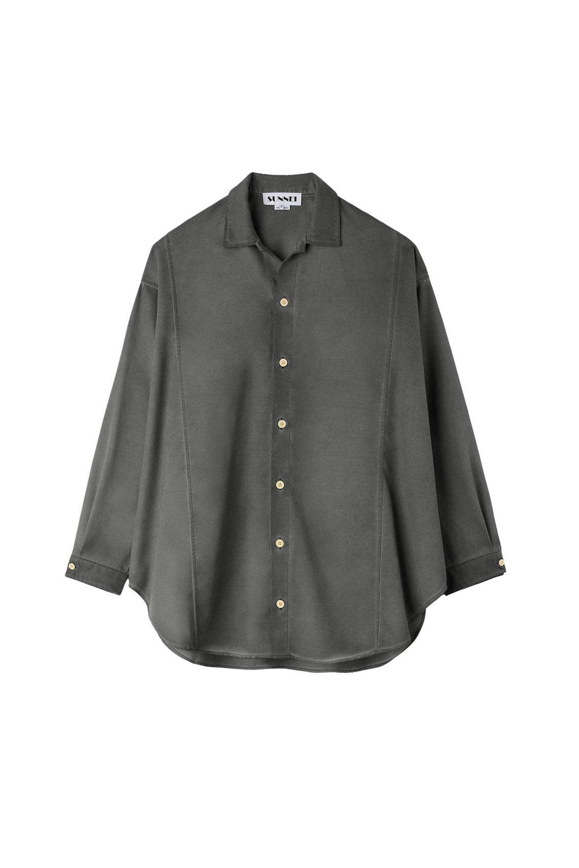 Oversized striped wool shirt - Grey