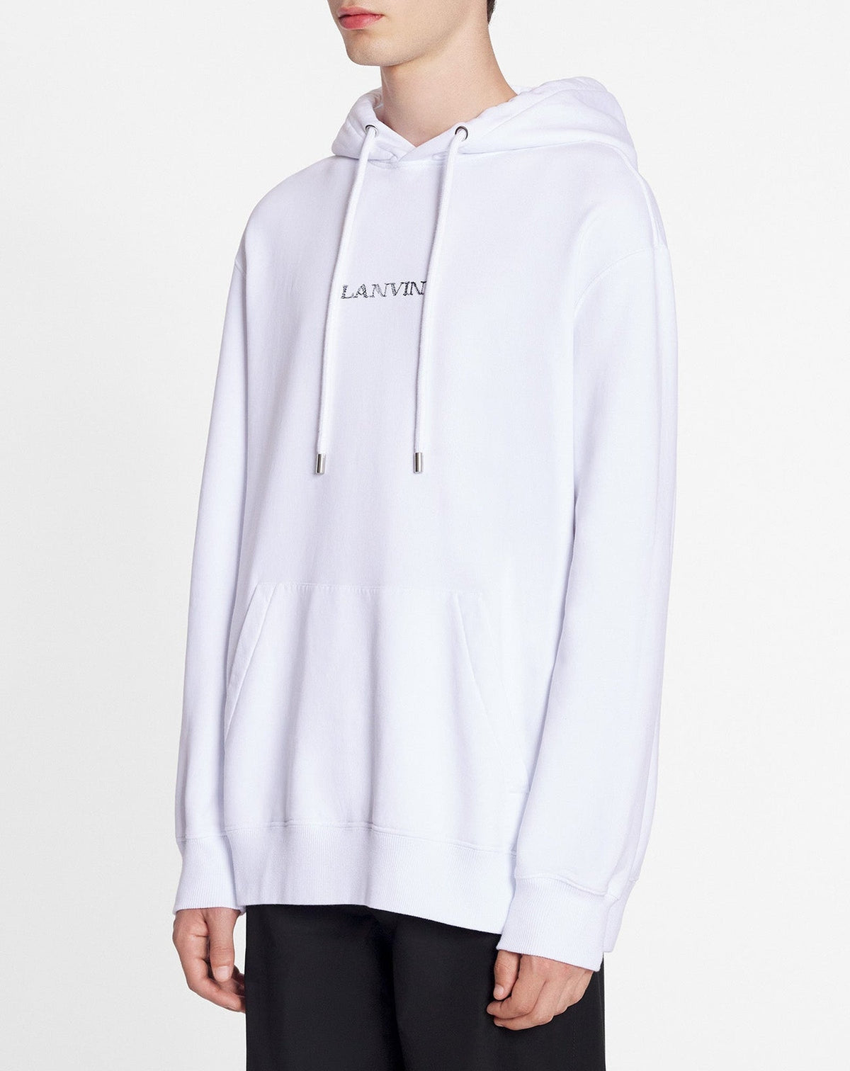 Unisex embroidered oversized hoodie - Blanc optique