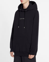 Unisex embroidered oversized hoodie - Noir