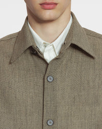 Surchemise courte en mouliné - Lin