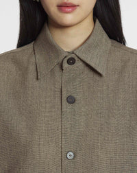 Surchemise courte en mouliné - Lin