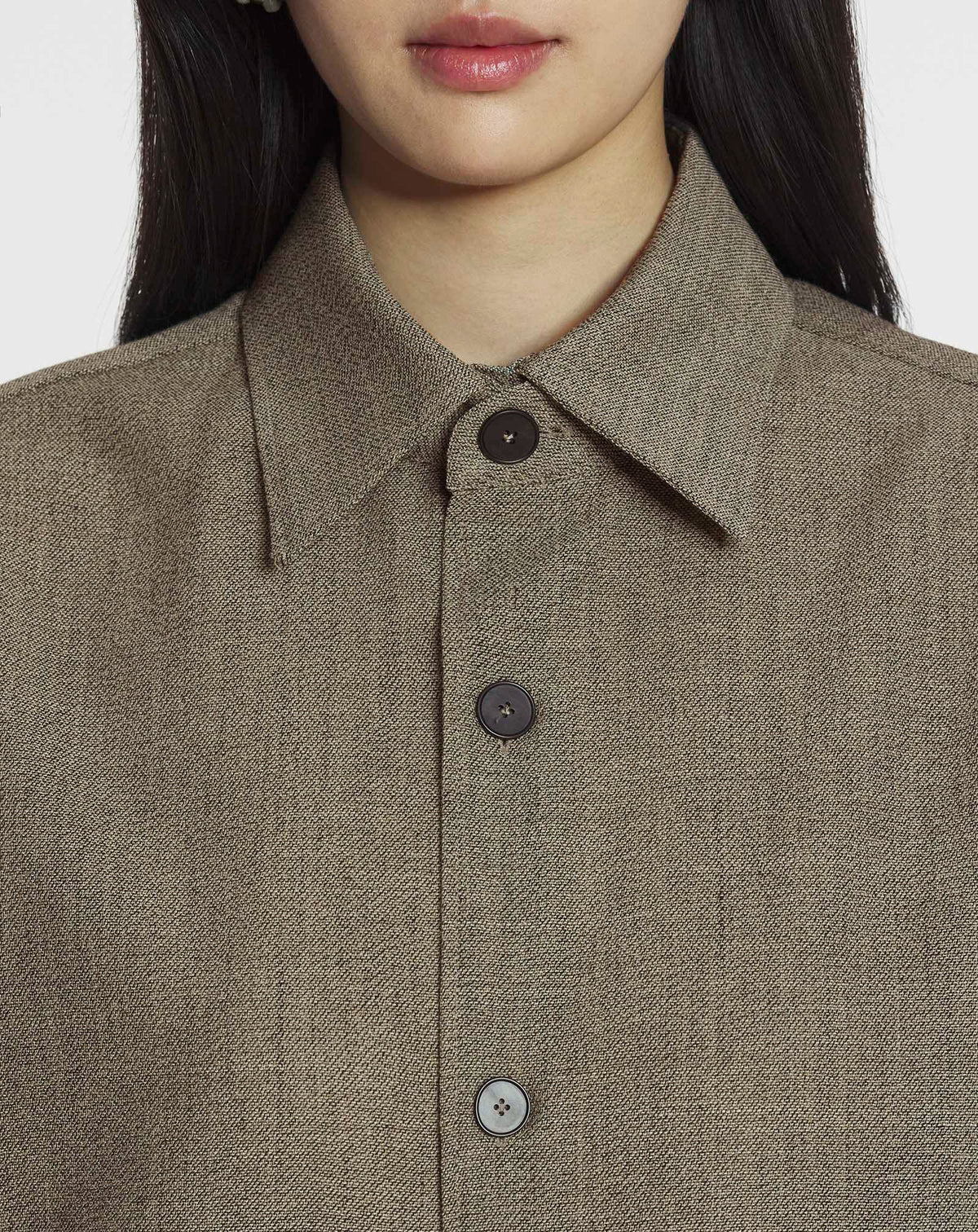 Surchemise courte en mouliné - Lin