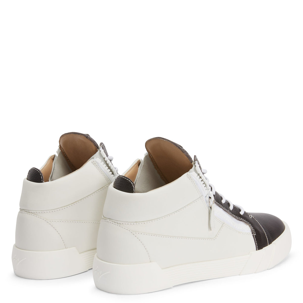 Sneakers montantes August en cuir - Blanc