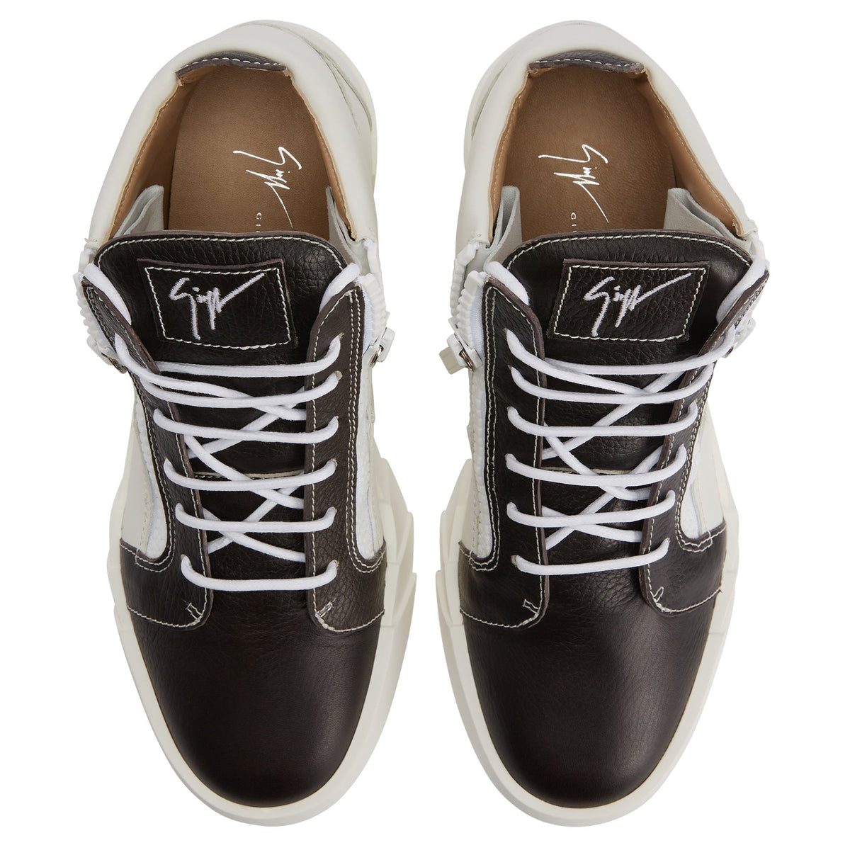 Sneakers montantes August en cuir - Blanc