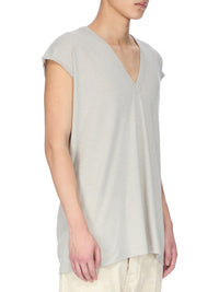 Sleeveless V-neck knitted T-shirt - Pearl