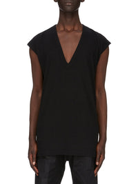 T-shirt sans manches à col V en maille - Black