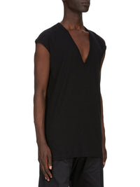 T-shirt sans manches à col V en maille - Black
