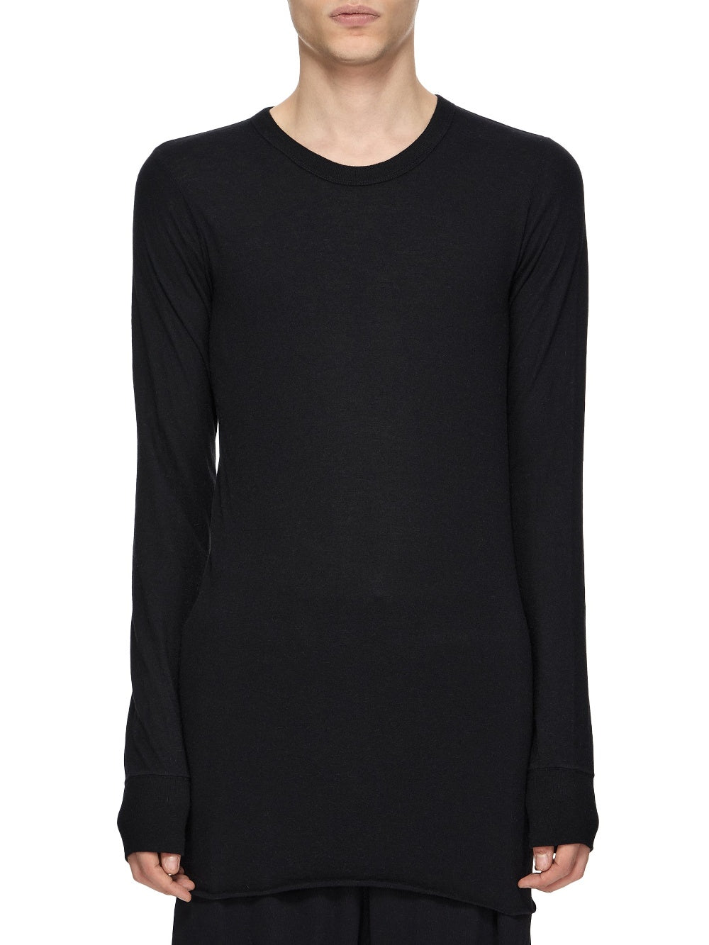 T-shirt à manches longues en maille - Black