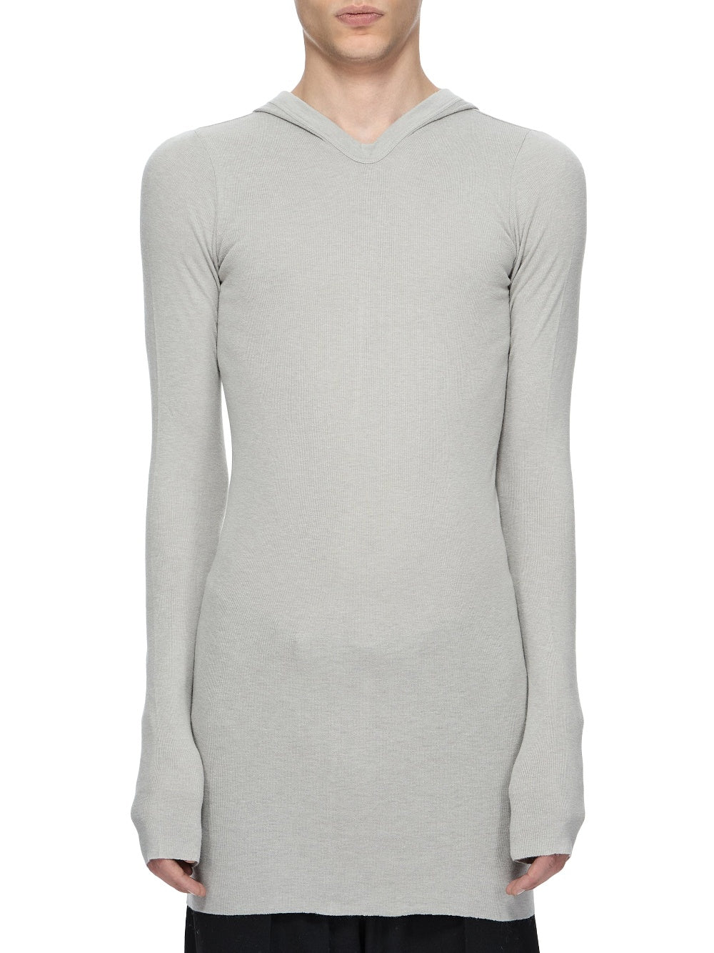 T-shirt Hooded Rib à capuche en maille - Pearl