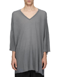 T-shirt Tommy col V - Washed Indigo