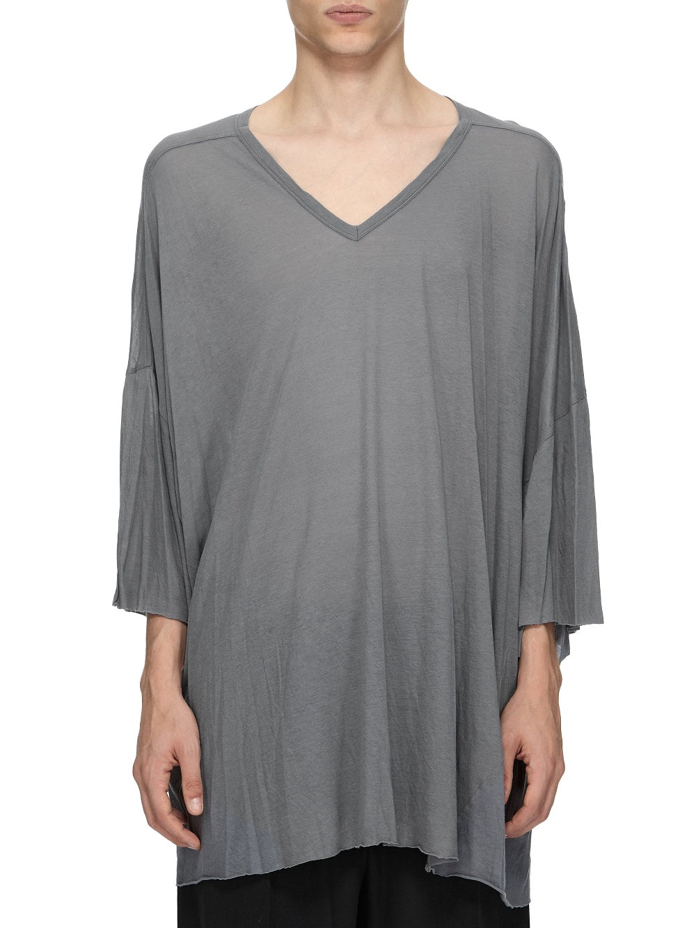 T-shirt Tommy col V - Washed Indigo