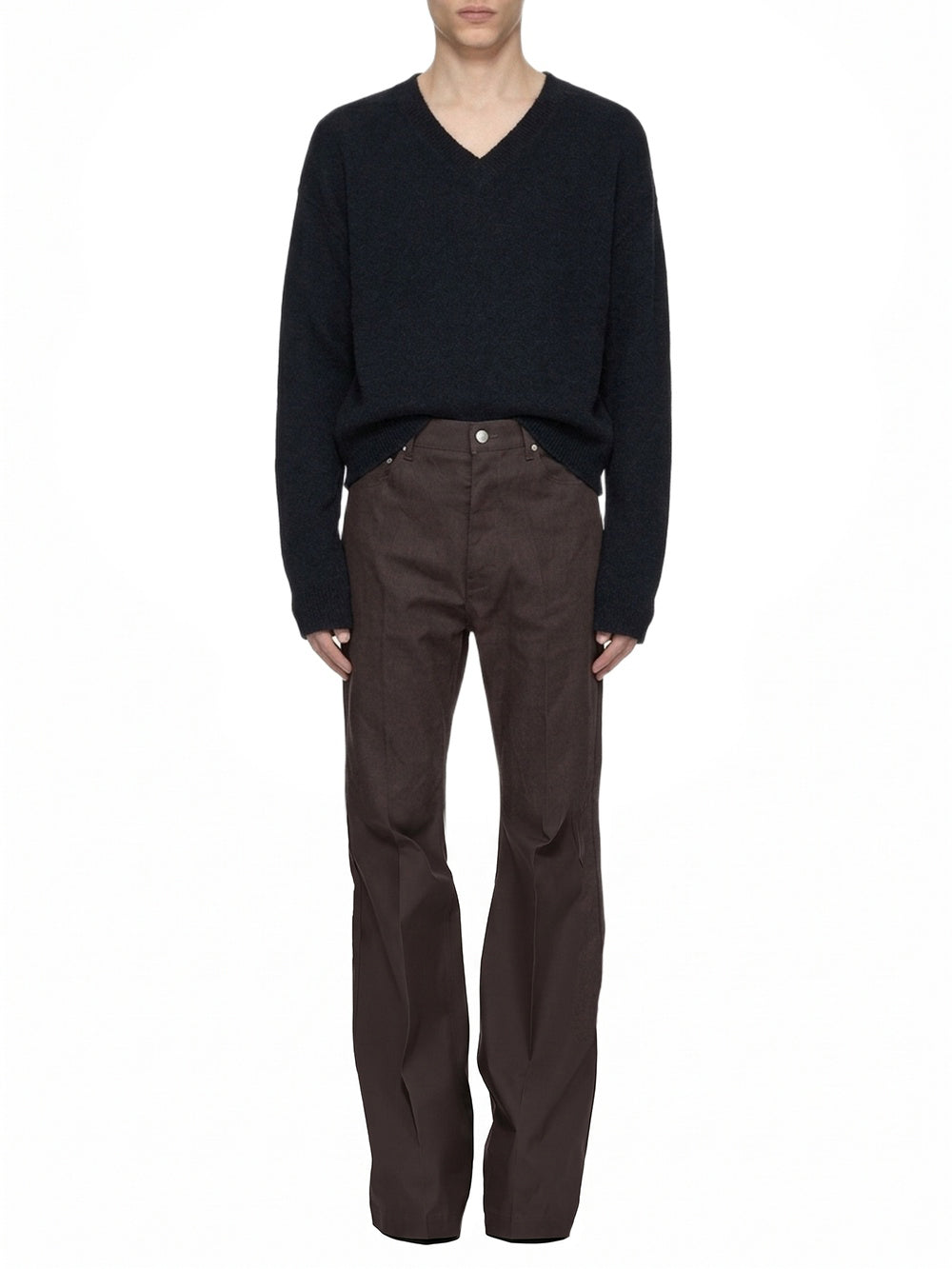 Bolan bootcut trousers in wool - Dark Dust