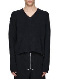 Pull Tommy col V en laine - Black