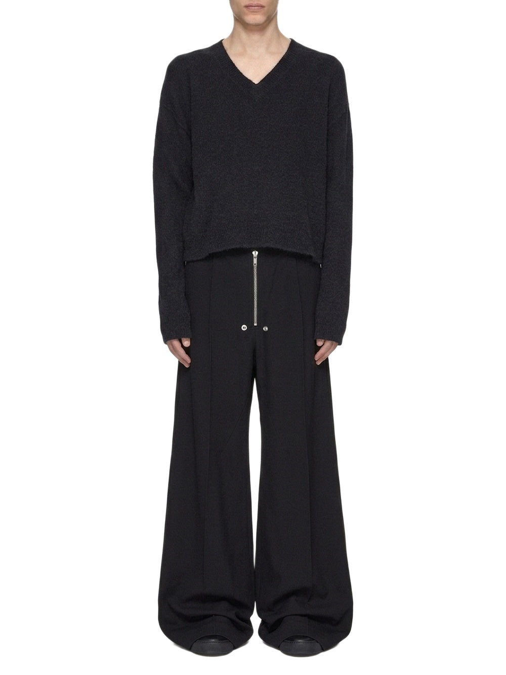 Pull Tommy col V en laine - Black
