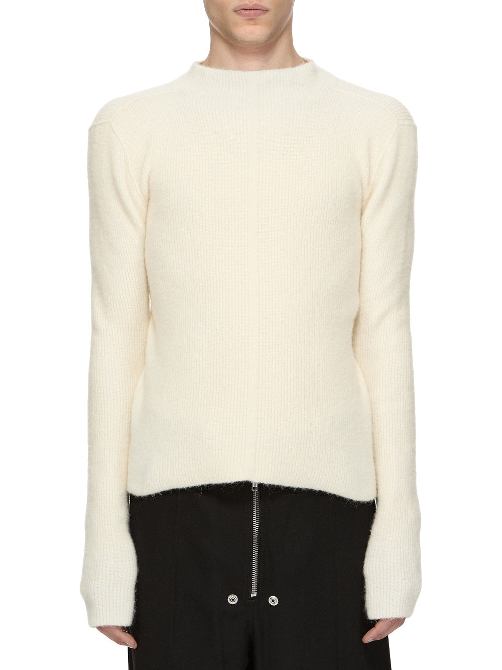 Wool crew-neck jumper - Milk