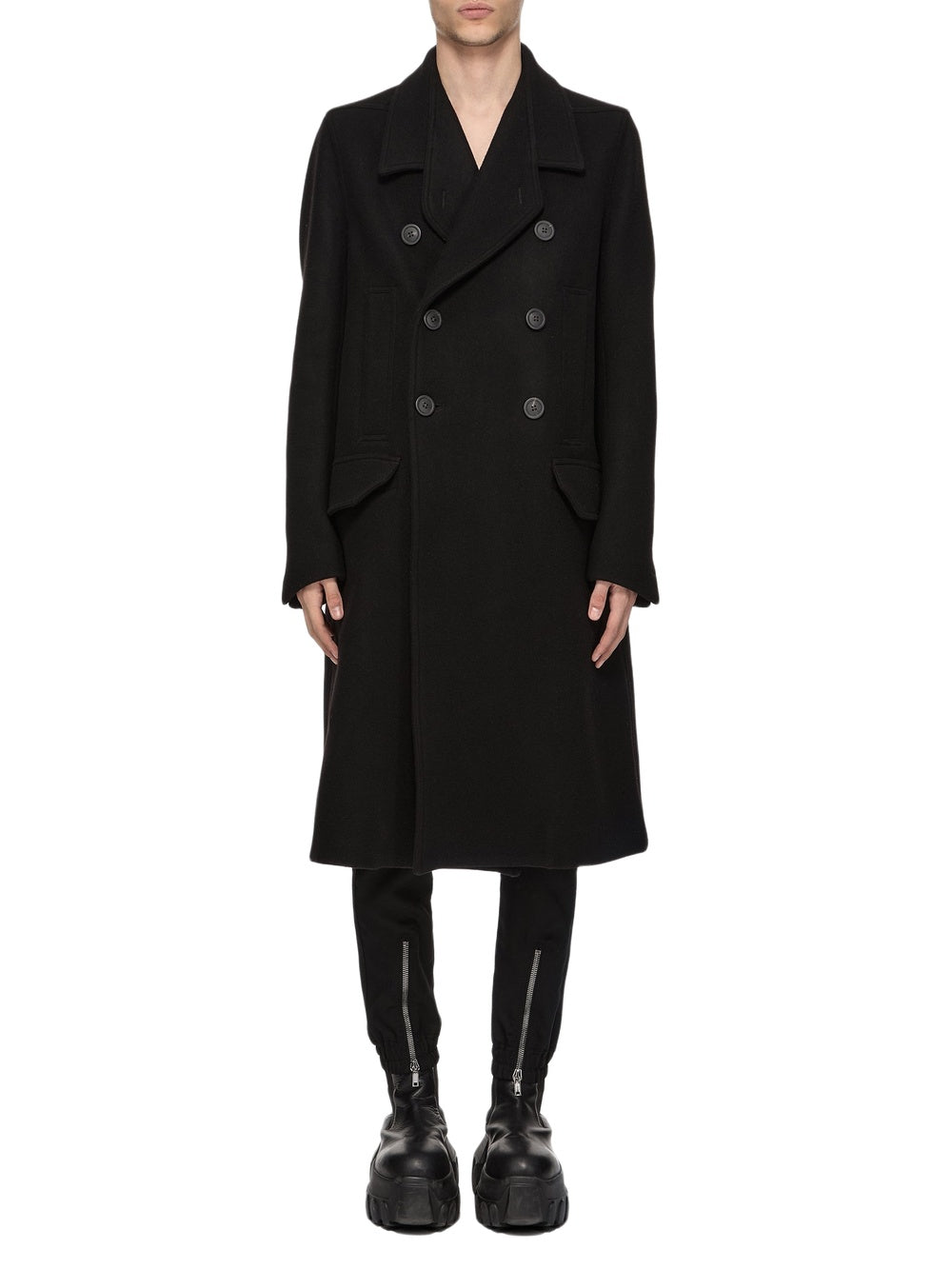 Manteau Officer en laine - Black