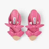 Mules Rua 120 à plateforme raphia et cuir - Candy Pink & Natural