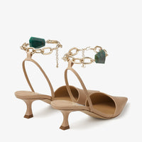 Rue 50 pumps in leather - Barley