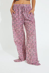 Pantalon Runner coupe droite fluide - Pink