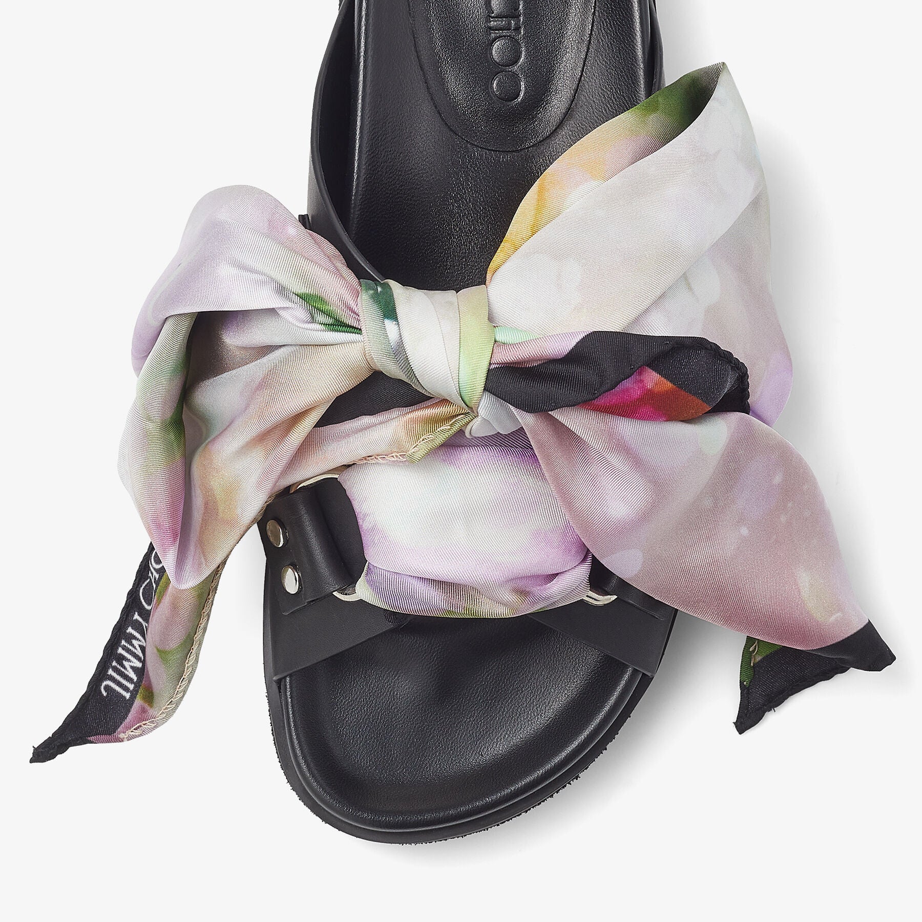 Sandales plates Ruzah en cuir - Black & Multi