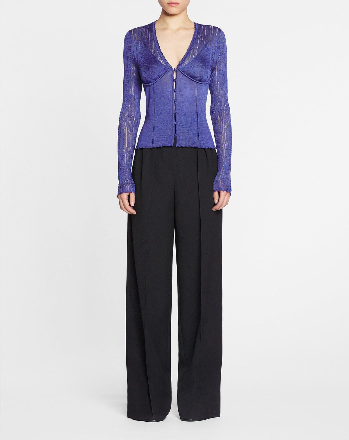 ZZNO STOCK BLEUET TOP LINGERIE MANCHES LONGUES