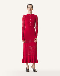 Cardigan dentelle - Rouge anemone