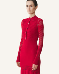 Cardigan dentelle - Rouge anemone