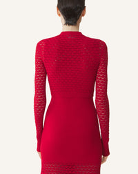 Cardigan dentelle - Rouge anemone