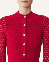 Cardigan dentelle - Rouge anemone