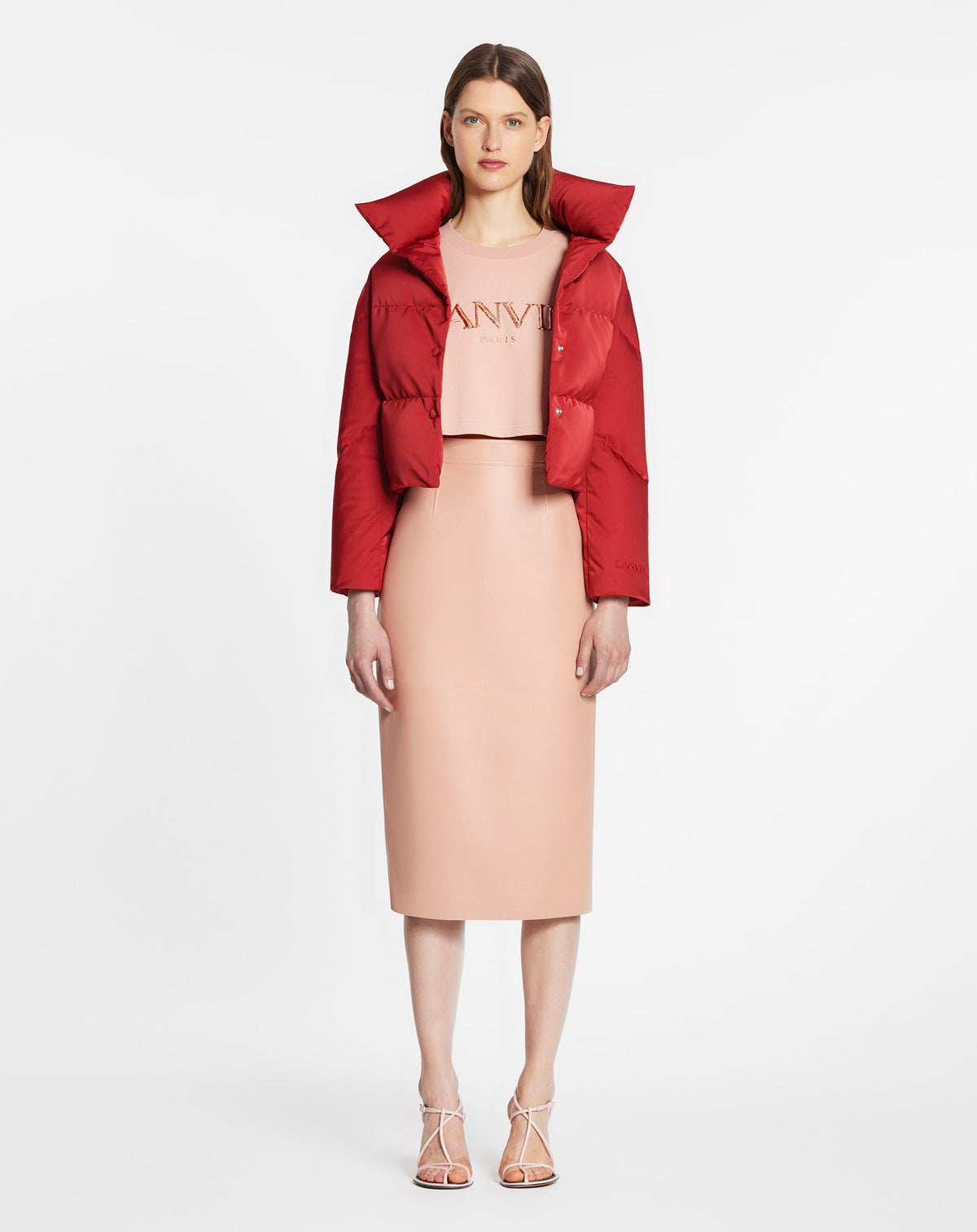 ZZNO STOCK ROUGE A LEVRE    LIPSTICK KIMONO SLEEVE PUFFER