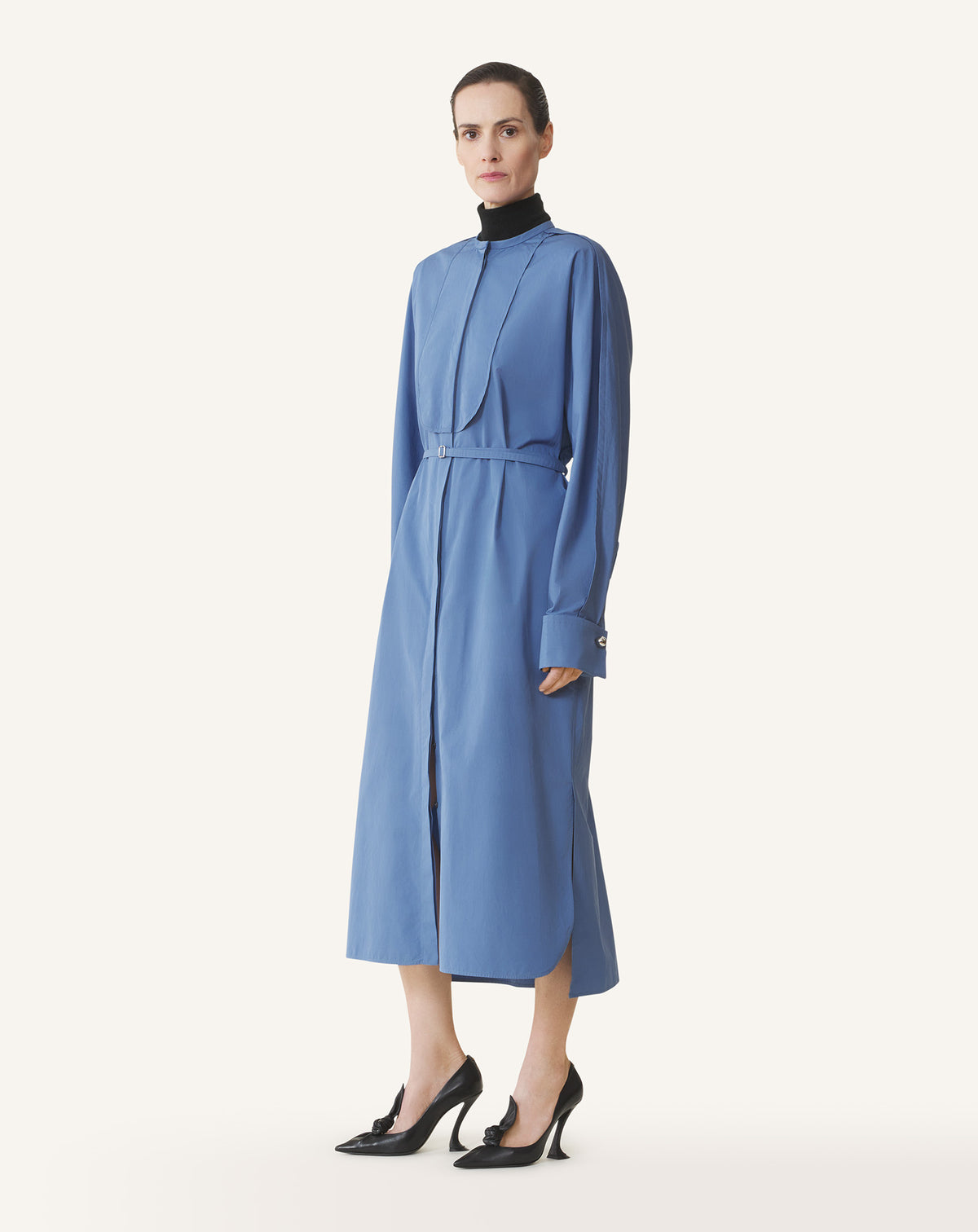 Robe chemise - Bleu jeanne