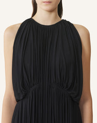 Draped silk Boétie dress - Black