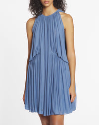 Boétie - mini robe drapée - Bleu fume clair