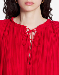 ZZNO STOCK FLAMME LONG SLEEVE FLARE PLEATED DRESS