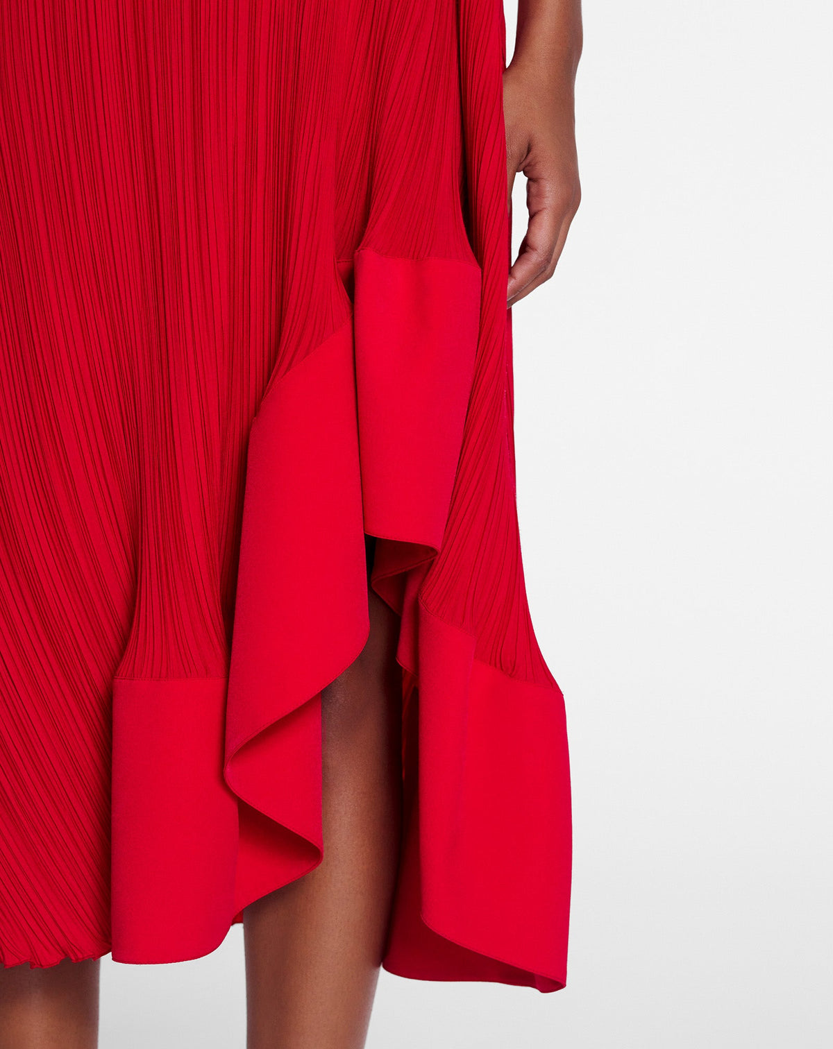 Strap pleated long dress - Flamme