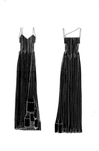 ZNO PICS // Strap pleated long dress - Noir