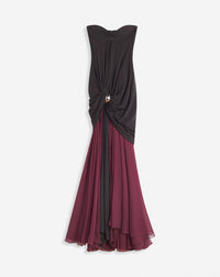 Bavarde - robe bustier longue - Marron foncé