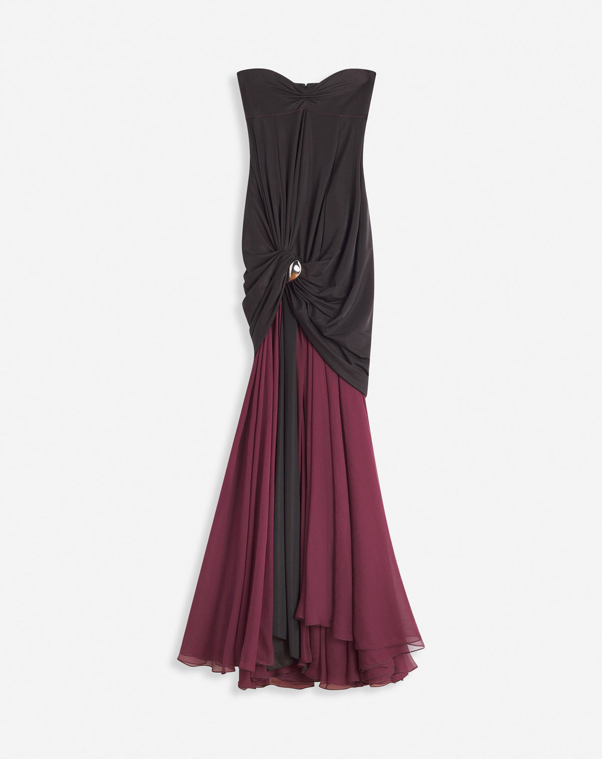 Bavarde - robe bustier longue - Marron foncé