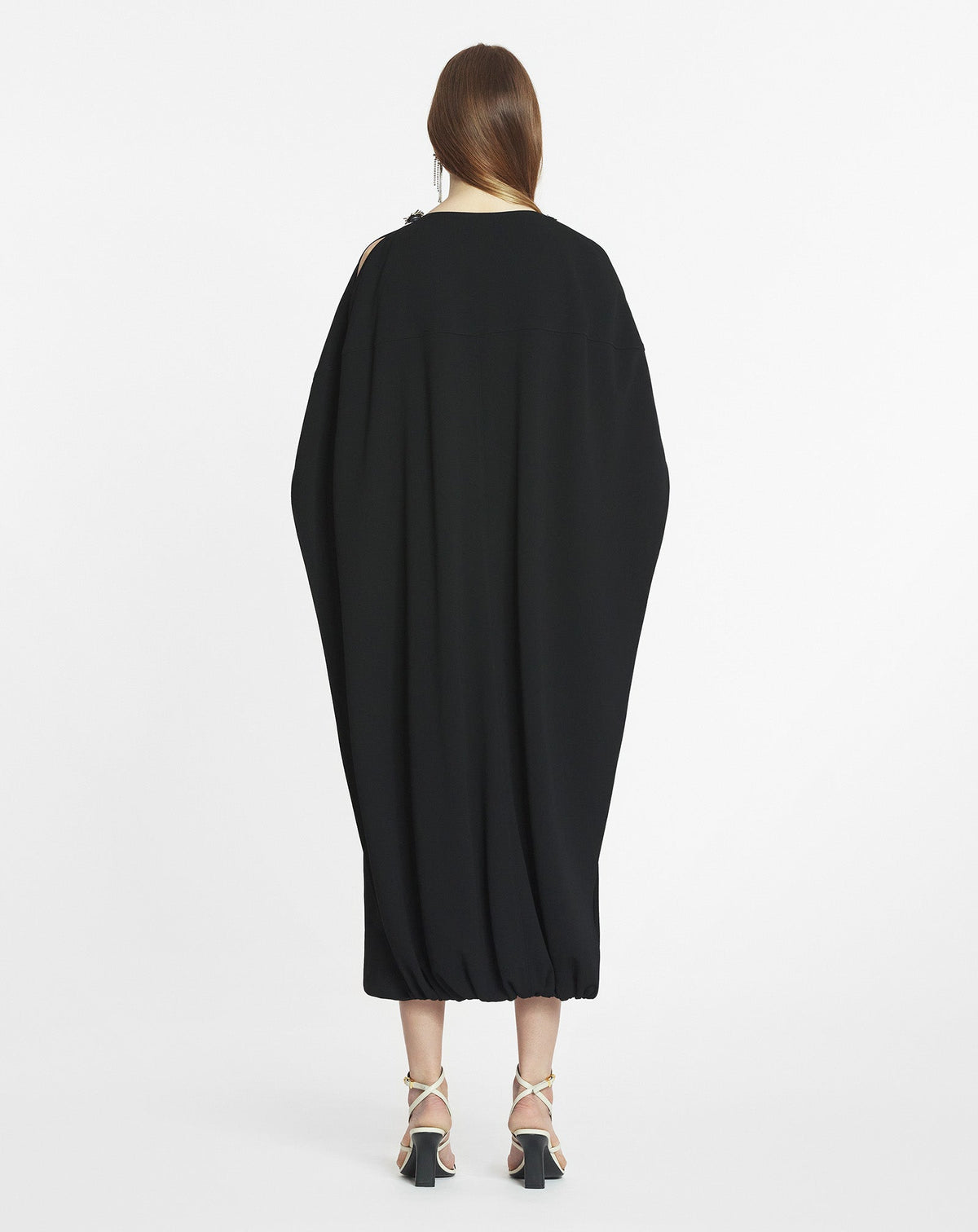Antinea - robe cape bijou - Noir