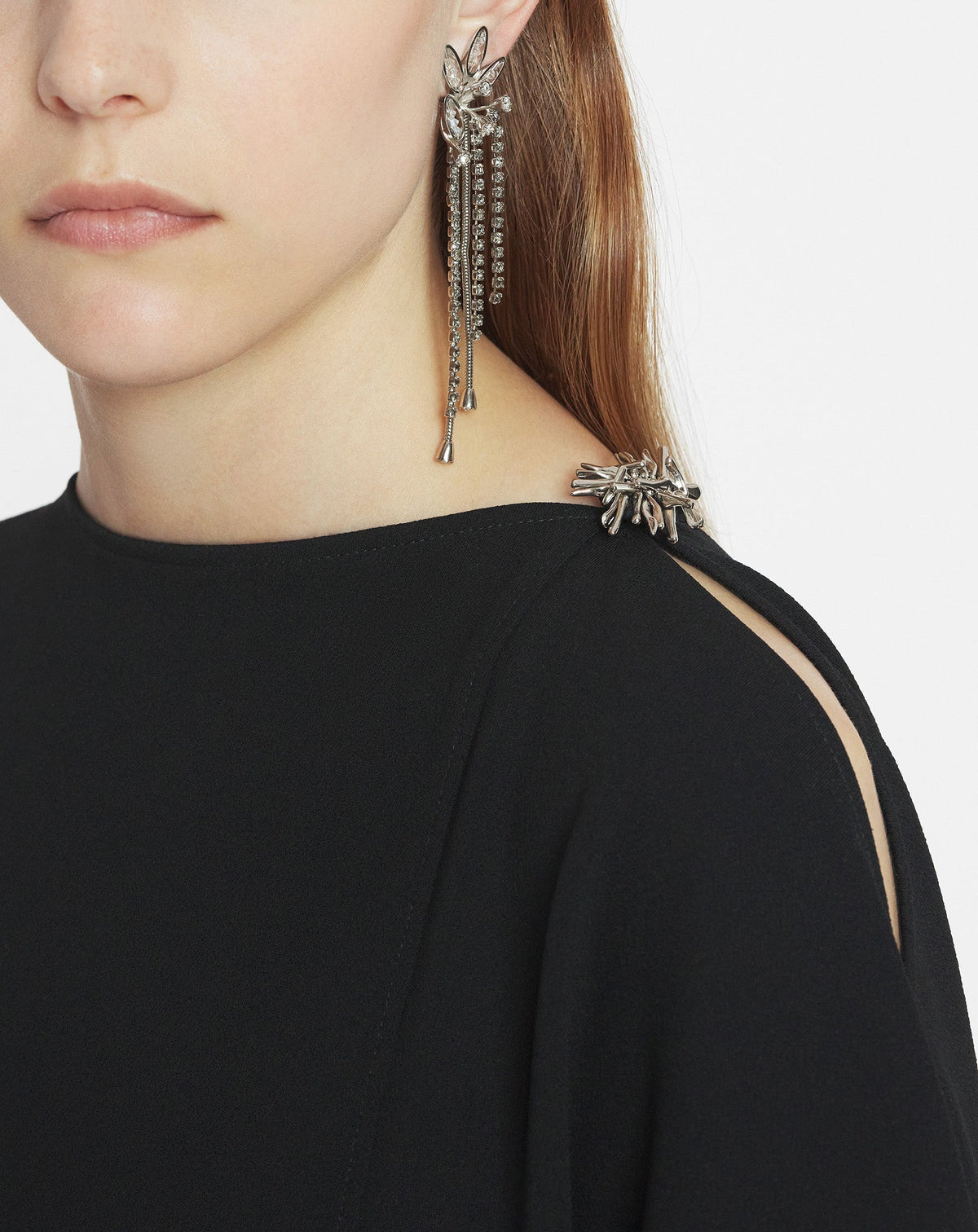 Antinea - robe cape bijou - Noir